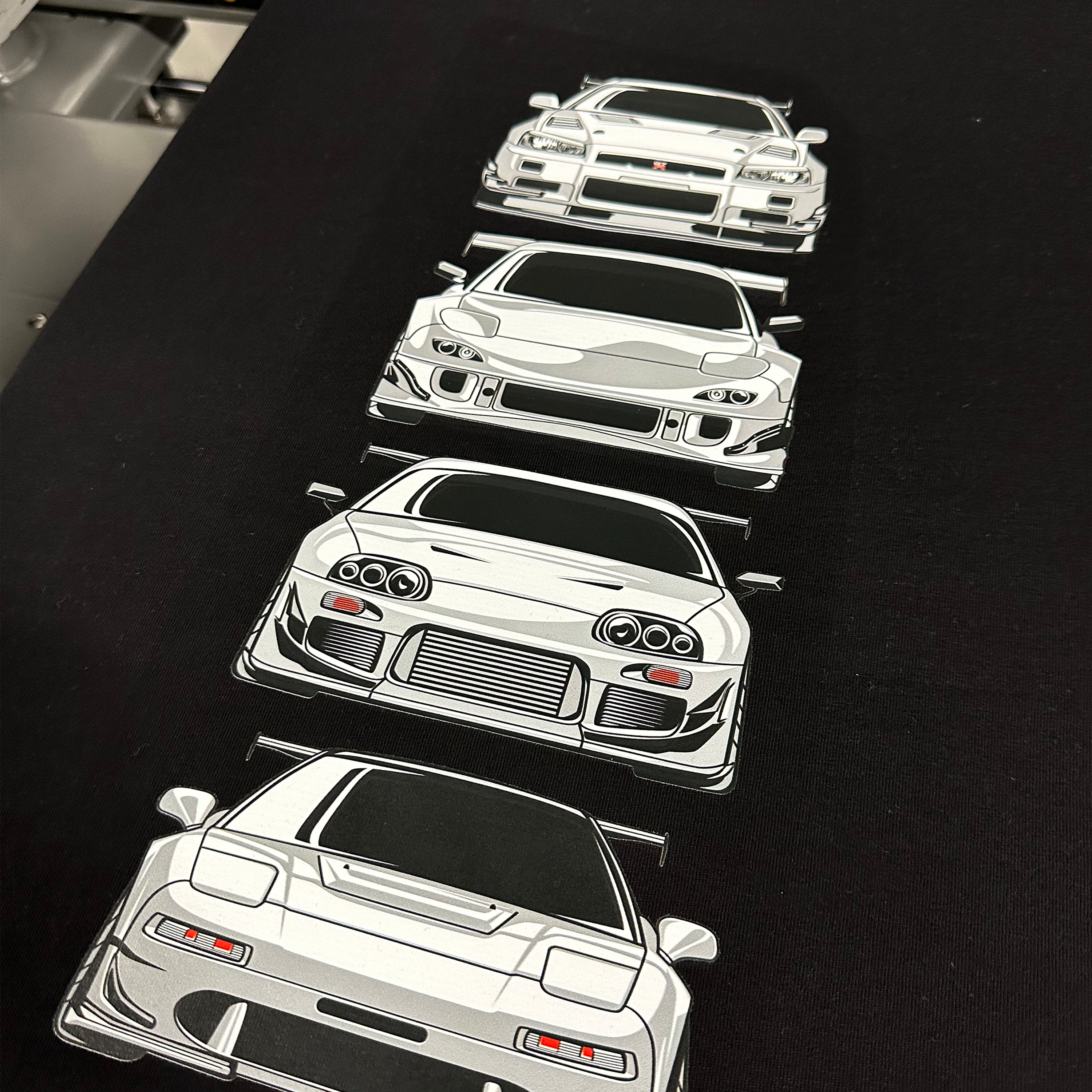 DTF transfer application process on a T-shirt using a heat press, demonstrating smooth results.