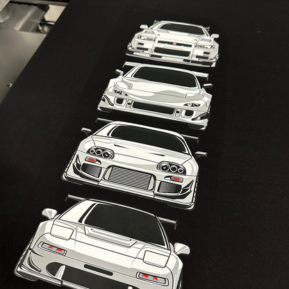 DTF transfer application process on a T-shirt using a heat press, demonstrating smooth results.