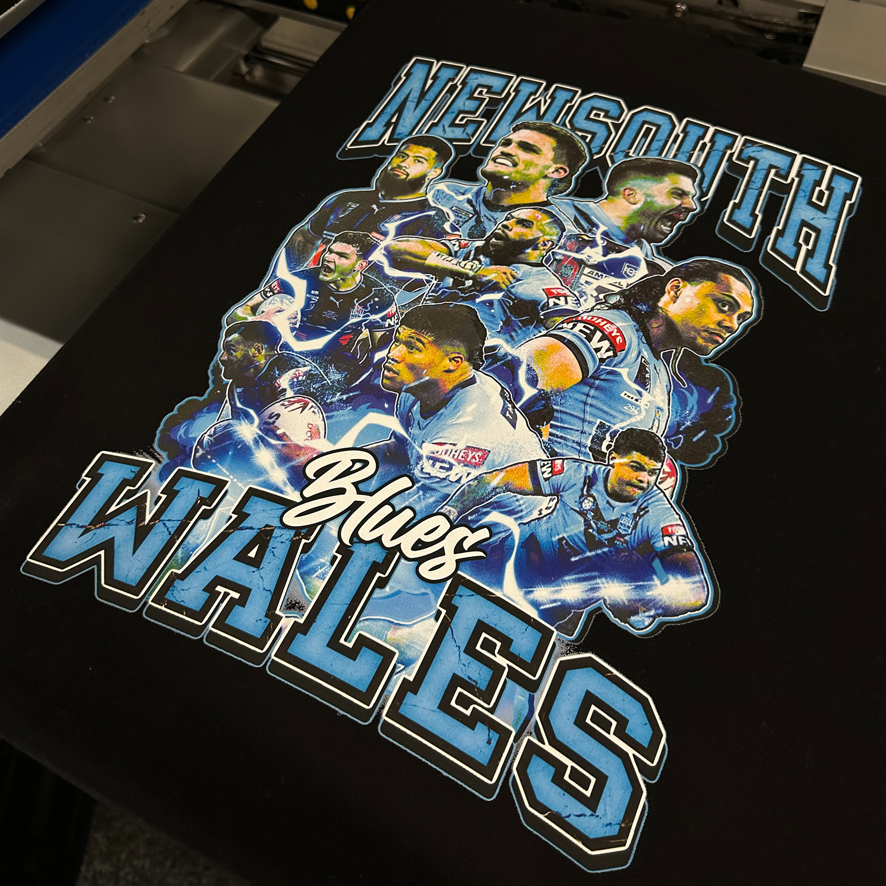 Finished garment printed with Shinobi DTF transfers, showing a clean, high-quality print finish.